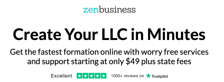 Screenshot of ZenBusiness Website