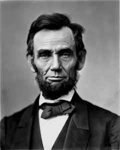 Black and white photo of Abraham Lincoln