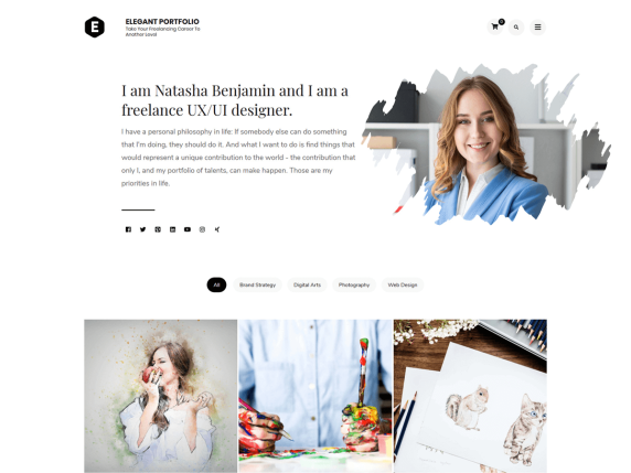 Freelance graphic design portfolio website example